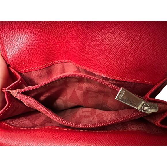 Furla red Saffiano leather trifold Babylon medium wallet - Picture 9 of 16